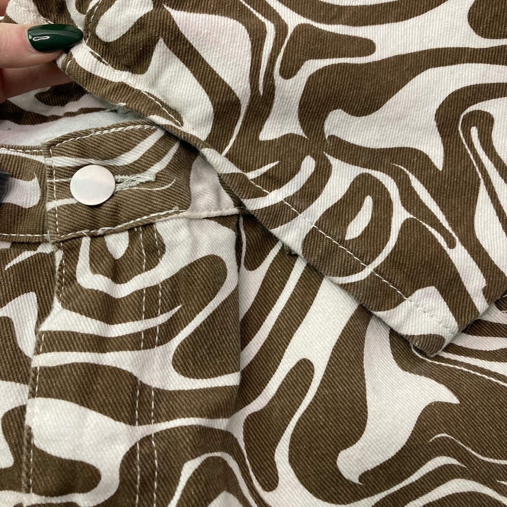 Unique Marble brown and white abstract swirl wide bottom jeans